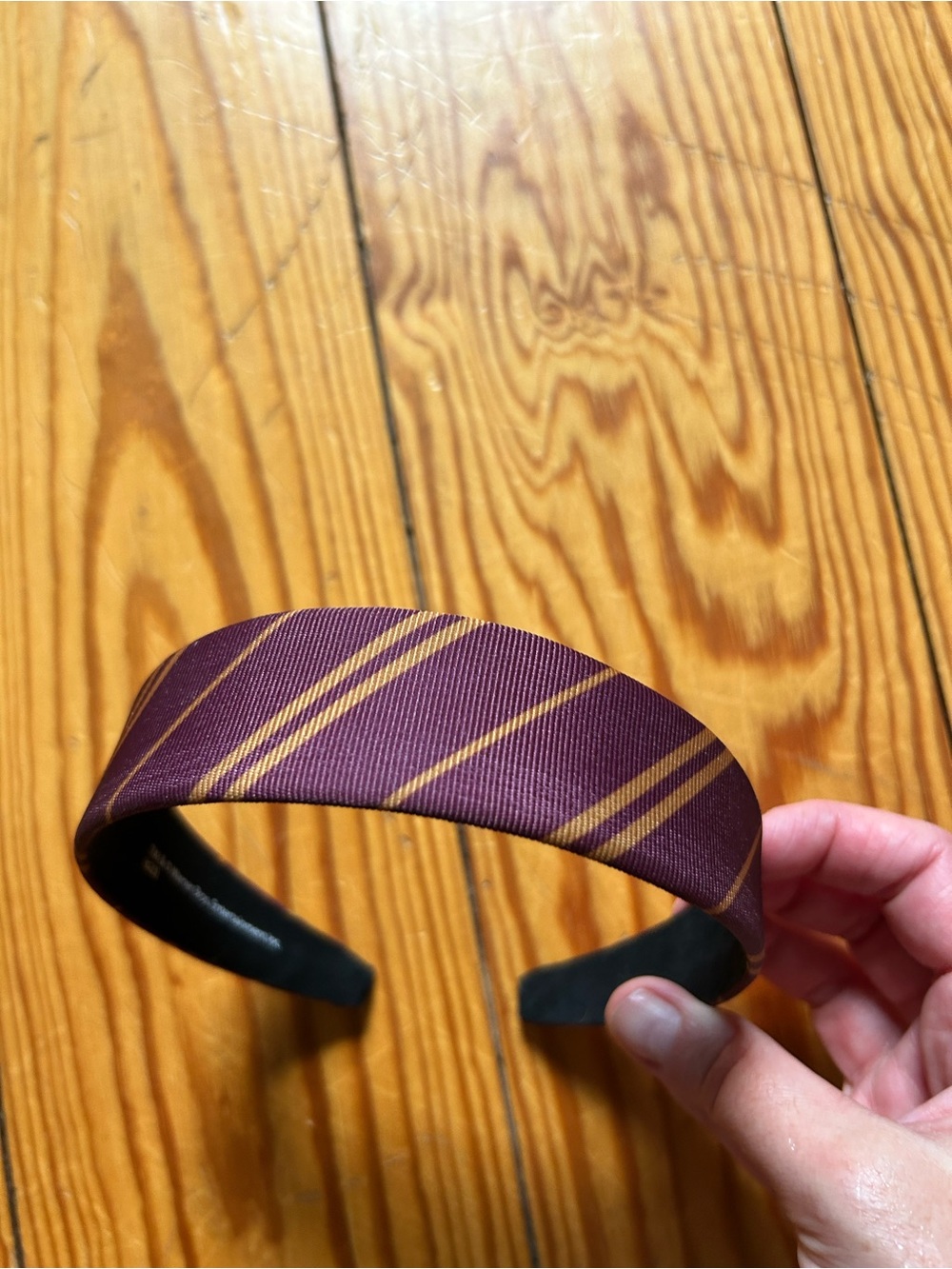 Maroon and Gold Striped Padded Headband - Hermione headband
